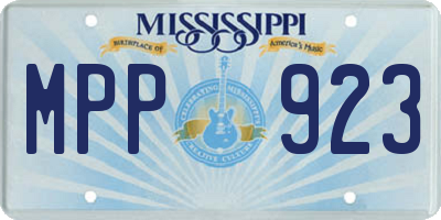 MS license plate MPP923