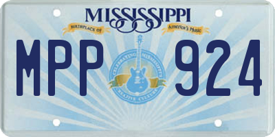 MS license plate MPP924