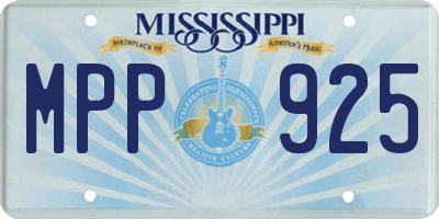 MS license plate MPP925