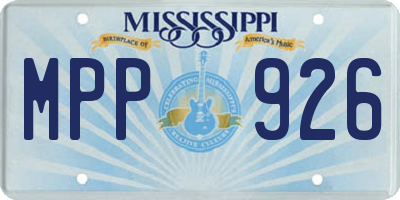 MS license plate MPP926