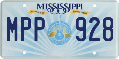 MS license plate MPP928