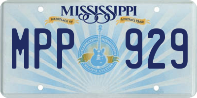 MS license plate MPP929