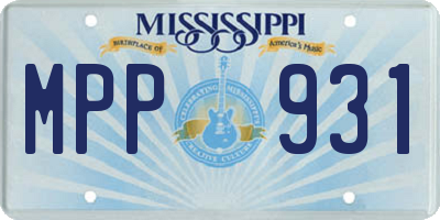 MS license plate MPP931
