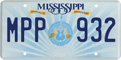 MS license plate MPP932
