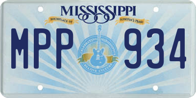 MS license plate MPP934