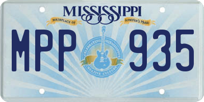 MS license plate MPP935