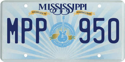 MS license plate MPP950