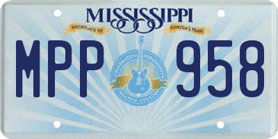MS license plate MPP958