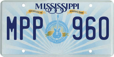 MS license plate MPP960