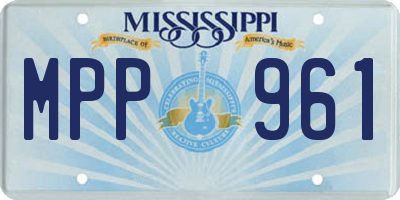 MS license plate MPP961