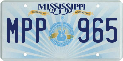 MS license plate MPP965