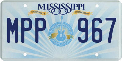 MS license plate MPP967