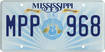 MS license plate MPP968