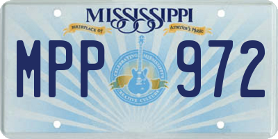 MS license plate MPP972