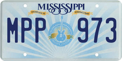 MS license plate MPP973