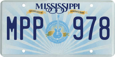 MS license plate MPP978