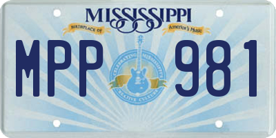 MS license plate MPP981