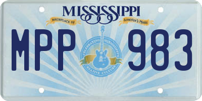 MS license plate MPP983
