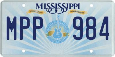 MS license plate MPP984