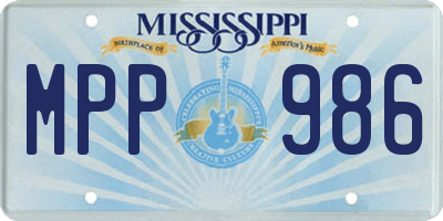 MS license plate MPP986