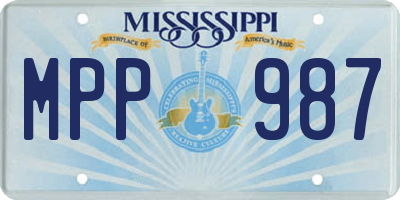 MS license plate MPP987
