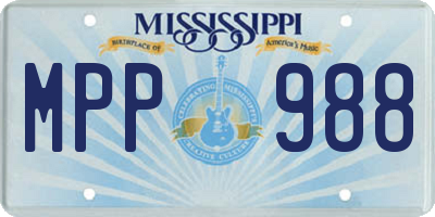 MS license plate MPP988