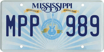 MS license plate MPP989
