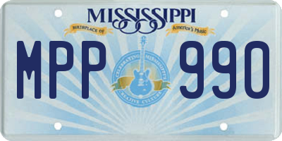 MS license plate MPP990