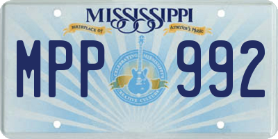MS license plate MPP992