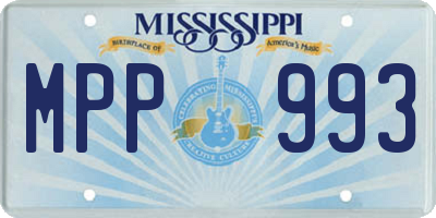 MS license plate MPP993