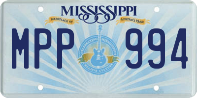 MS license plate MPP994