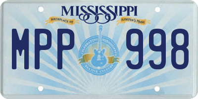 MS license plate MPP998