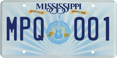 MS license plate MPQ001