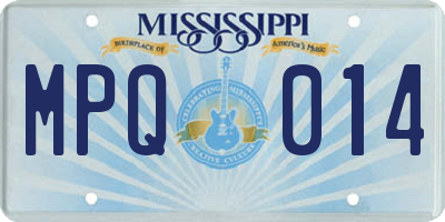 MS license plate MPQ014