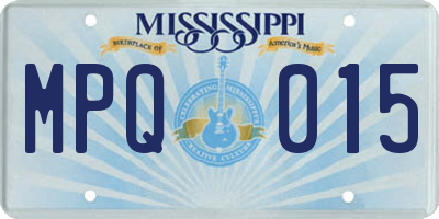 MS license plate MPQ015
