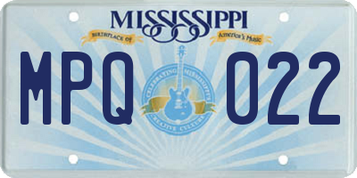 MS license plate MPQ022