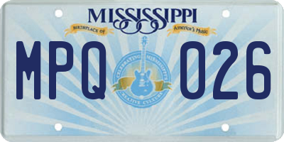 MS license plate MPQ026