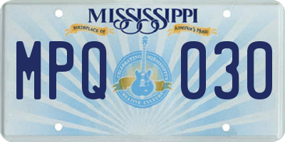 MS license plate MPQ030