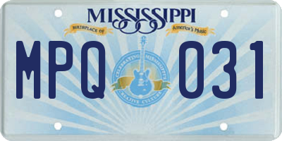 MS license plate MPQ031