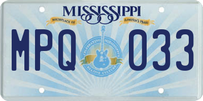 MS license plate MPQ033