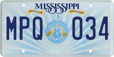 MS license plate MPQ034