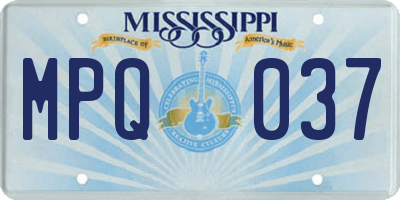MS license plate MPQ037