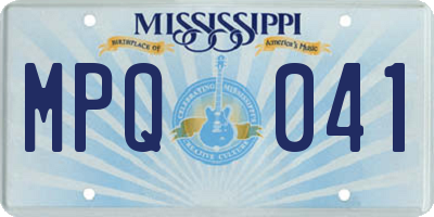 MS license plate MPQ041
