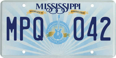 MS license plate MPQ042