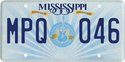 MS license plate MPQ046