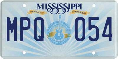 MS license plate MPQ054