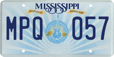 MS license plate MPQ057