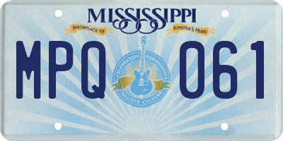MS license plate MPQ061