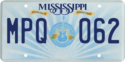 MS license plate MPQ062