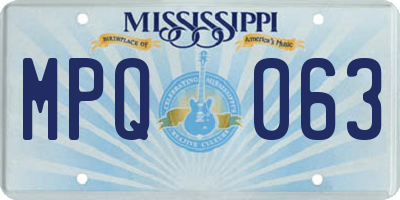 MS license plate MPQ063